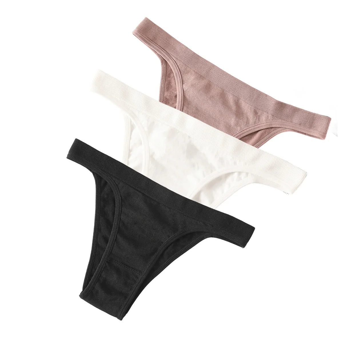 3Pcs/Set Women High Cut Brazilian Panties High Rise Seamless Underwear Soft Stretch Sports Soft Briefs Ladies Sexy Lingerie M-L