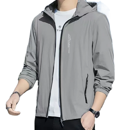 Korean Style Sun Protection Hoodie Jacket for Men Thin Breathable UV Shield Outdoor Windbreaker Fishing Hiking Sun Jacket Unisex