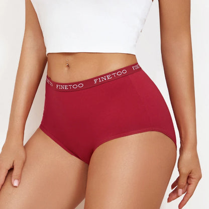 FINETOO 5PCS/Set Cotton High Waist Panties Women's Seamless Breathable Underwear Sexy Stretchy Comfort Briefs Lingerie S-XXL