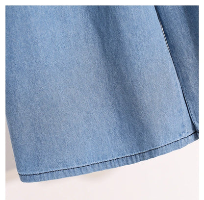 2026 High Waist Loose Fit Wide Leg Jeans Women Plus Size Casual Straight Workwear Trousers Summer Autumn Denim Capri Pants