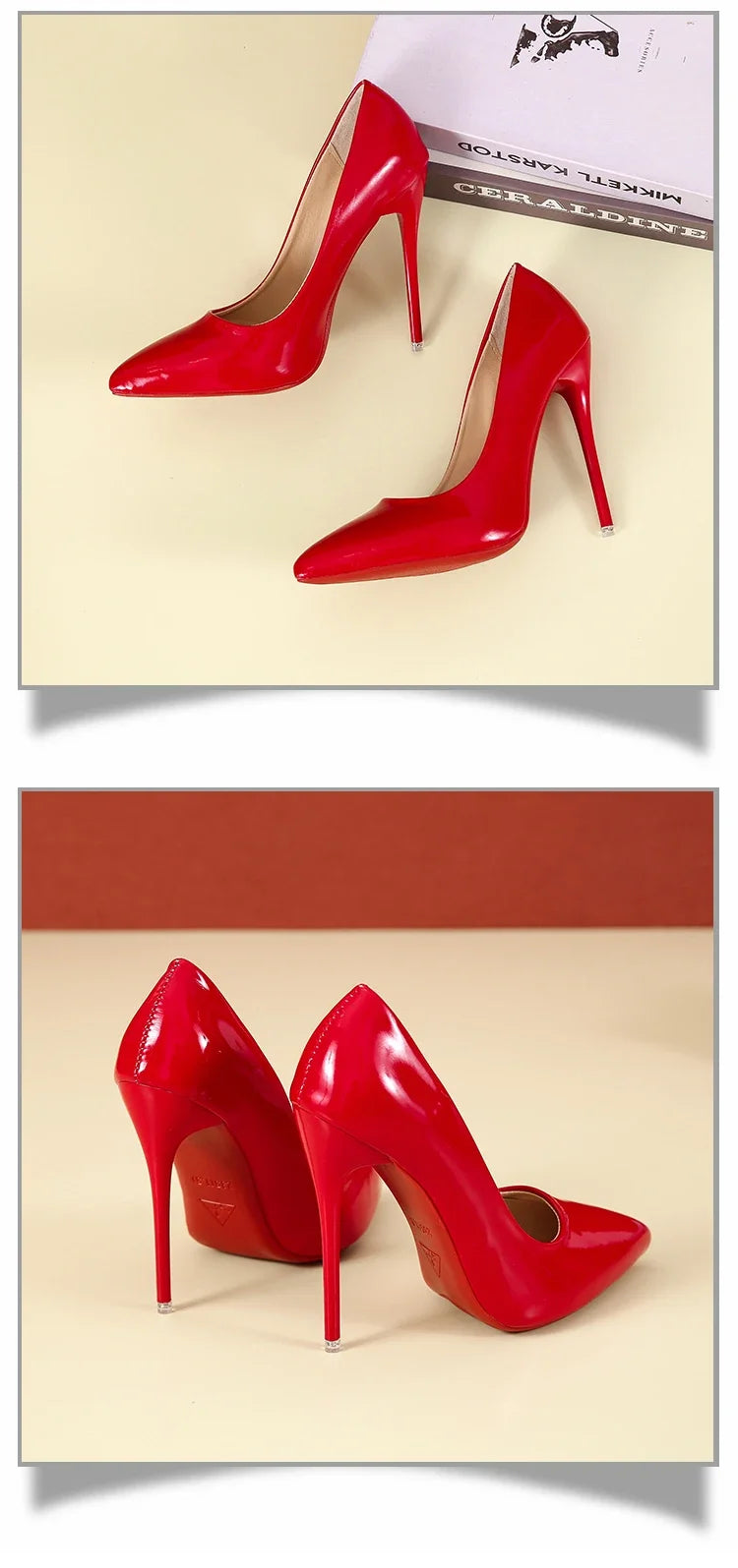 2024 Women Shoes Red High Heels Sexy Pointed Toe 12cm Pumps Wedding Dress Shoes Nude Black Color Red Rubber Bottom High Heels