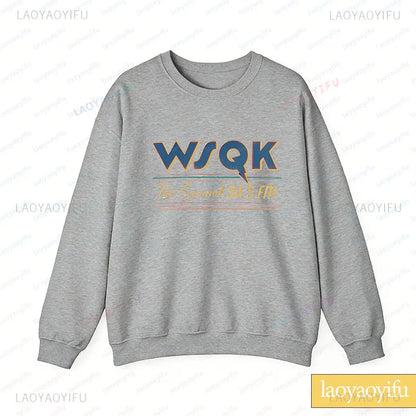 WSQK The Squawk 94.5 FM Radio Sweatshirt Wsqk Unisex Sweatshirts Vintage Sci-fi Crewneck 80s Nostalgic Sweater Retro Shirt Gift
