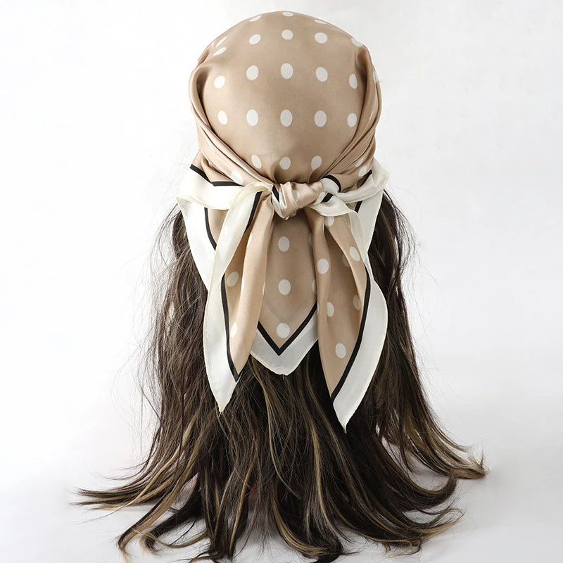 Luxury Silk Head Scarf - Soft Summer Foulard Bandana for Women