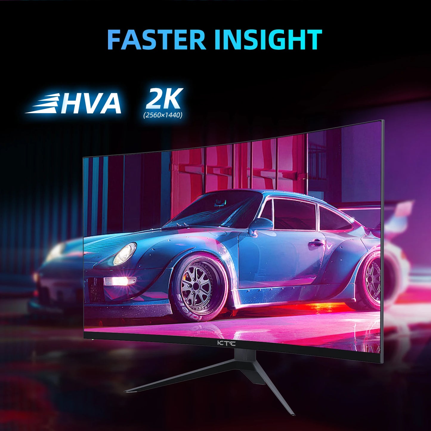 27 Inch Curved Monitor - WQHD 1440P Gaming Display 180Hz 1ms Response HDR10 FreeSync