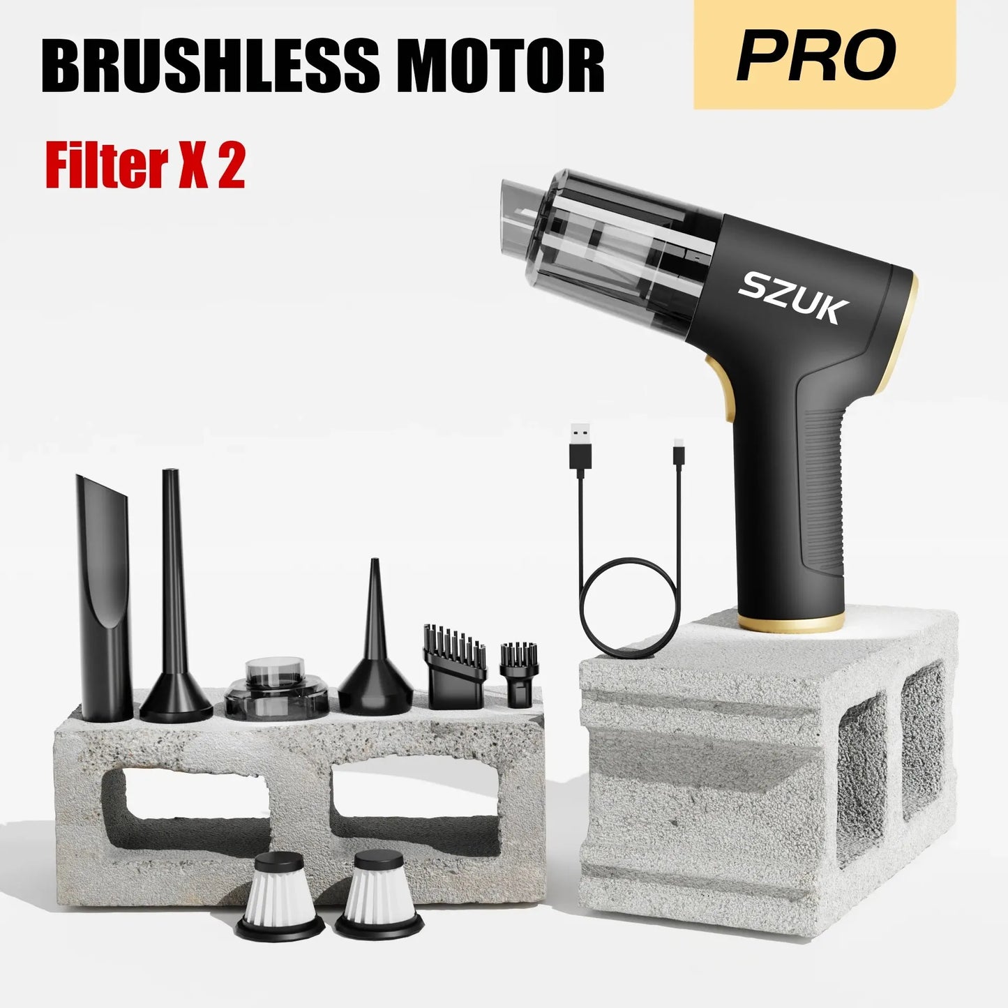 Car Vacuum Cleaner | Handheld Wireless Portable Duster with Powerful Suction