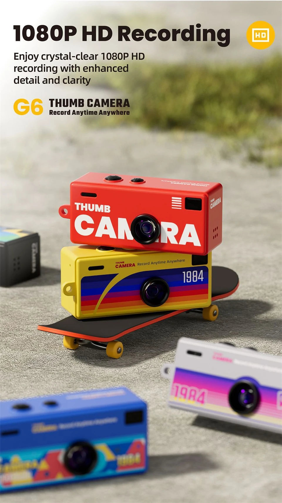 Portable Mini Camera - 1080P HD Digital Video Recorder with Wide Angle Lens & Long Battery Life