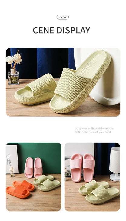 Eva's Simple Men's Slippers For Man Size 45 Poop Slippers. Wearing Soft-Soled Anti-Slip Shoes In Summer. And Women's Slippers