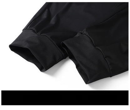 Men's Athletic Stretchy Ice Silk Quick Dry Pants Zipper Pockets Lightweight Sweatpants Outdoor Hiking Breathable Running Workout