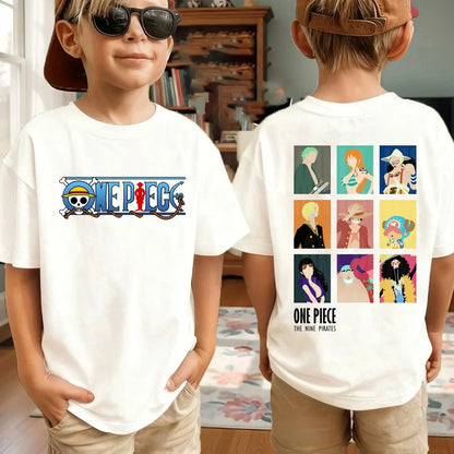 One Piece Japanese Anime Printed Men's T-Shirt Roronoa Zoro Boy Children's Harajuku Short Sleeve Kids Luffy T-shirt Clothing