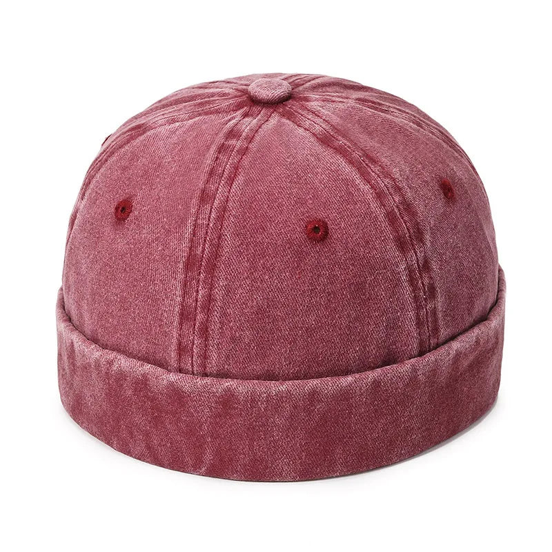 Denim Docker Cap – Brimless Sailor Beanie, Adjustable