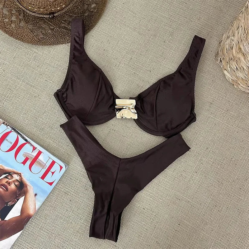 Push Up Swimwear - Sexy Brazilian Bikini Set With High Waist Two Piece Bathing Suit
