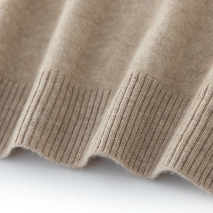 CHICUU Men's 100% Cashmere Sweater Zipper Pullover Mock Neck Long Sleeve Basic Cashmere Knitwear Autumn Winter Clothing Tops
