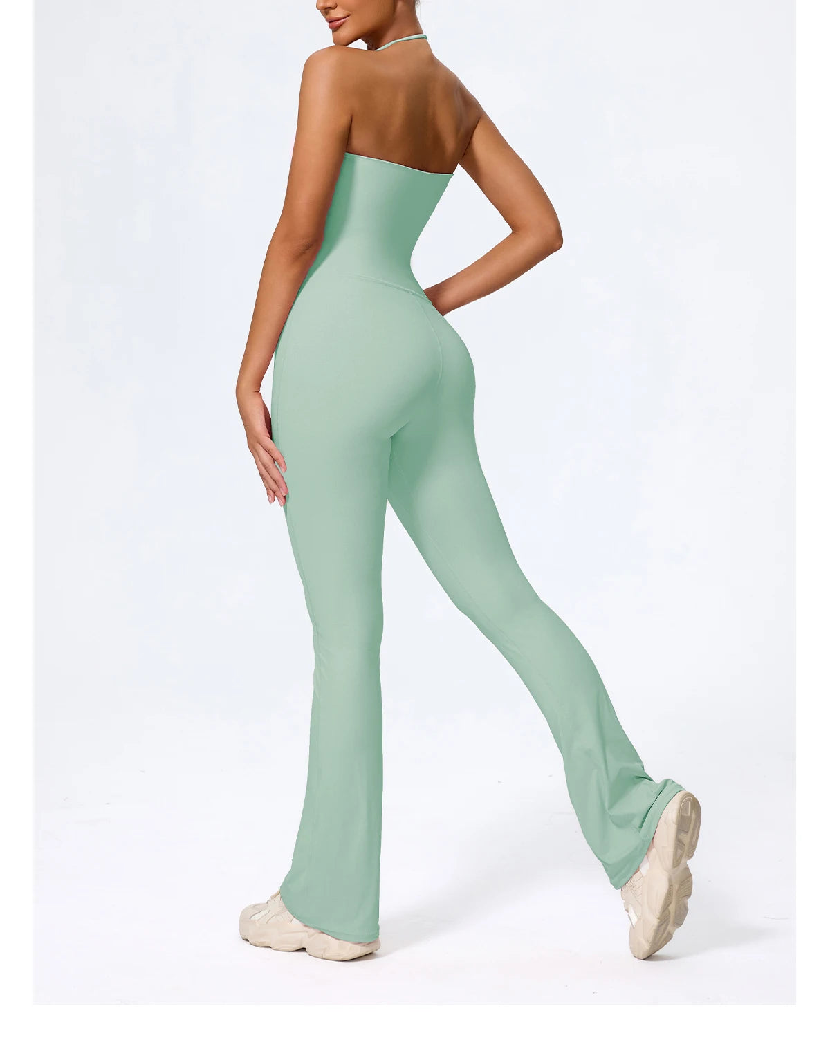 Women Yoga Jumpsuit - Sleeveless Quick Dry Workout Wear with Backless Sportswear Design