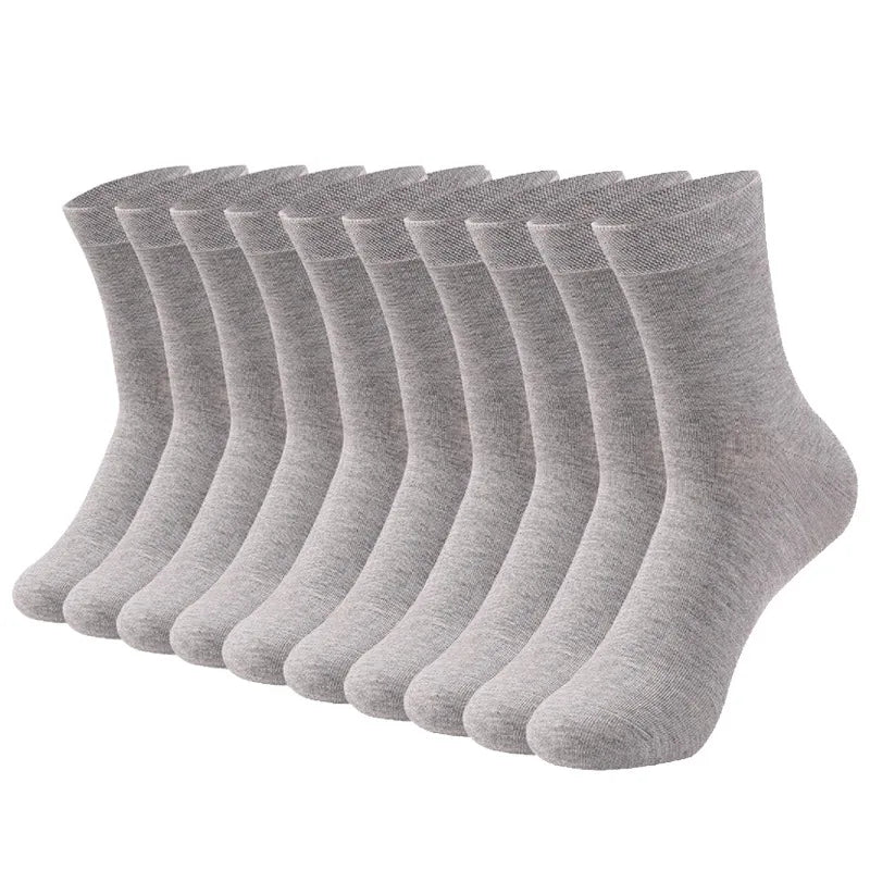 Mens Cotton Crew Socks - 10 Pairs Casual Business Breathable Size 38-45