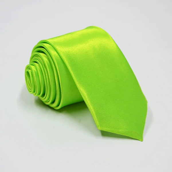 Mens Slim Necktie - 38 Solid Colors Polyester Cravat for Formal and Daily Wear