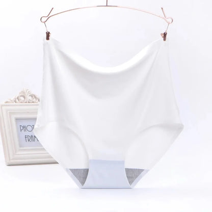 Plus Size women seamless Panties ice silk smooth soft Sexy Underwear Women High Waist Ultrathin Breathable underpants 50-100kg