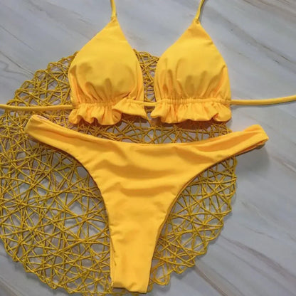 Brazilian Bikini Set - Sexy Two Piece Swimsuit With Push-Up Bandage Top