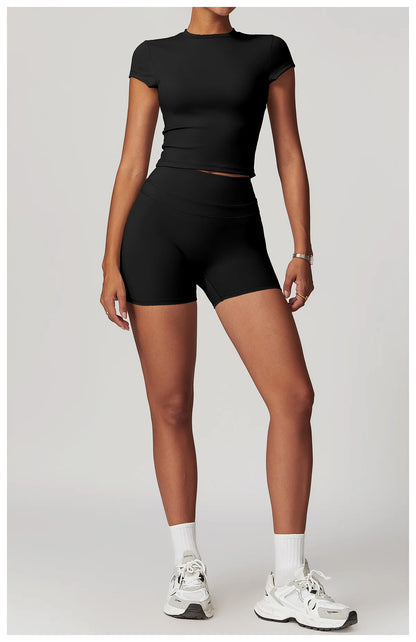 Women Yoga Top - Breathable Short Sleeve Shirt | Quick Dry Gym Top, Lightweight