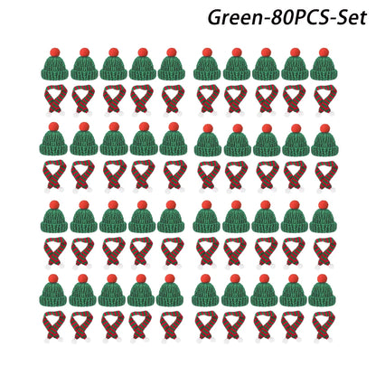 Mini Christmas Hat and Scarf Set - DIY Holiday Party Decoration