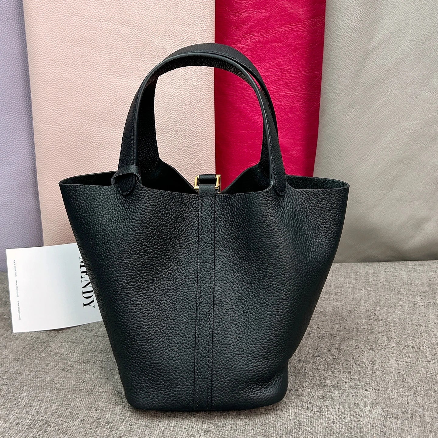 Women Leather Bucket Bag - Genuine Leather Handbag | Large Tote Bag With Silver Hardware