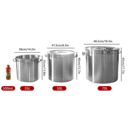 35L Stainless Steel Stock Pot – Large-Capacity Soup Pot with Lid