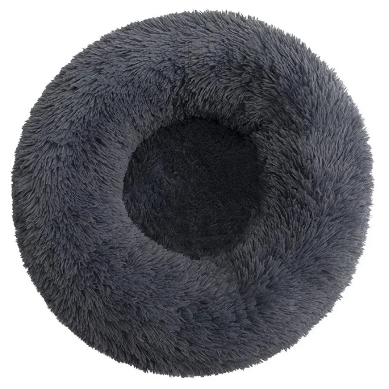 Round Pet Bed - Large Dog Bed Soft Plush Dog House Cozy Winter Sleeping