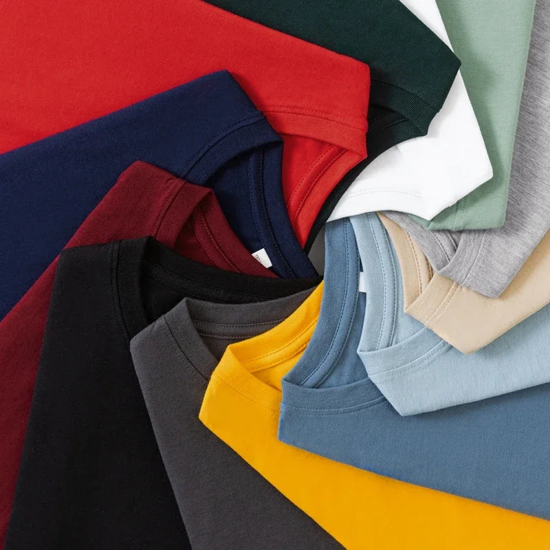 Men's Cotton T-Shirt - Long Sleeve Tee | Breathable Solid Color Shirt, Casual Summer Top