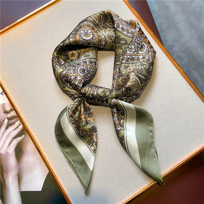 Luxury Silk Square Scarf - Womens Satin Neckerchief  Hair Wrap 2023