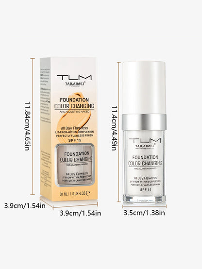 Warm Change liquid foundation sunscreen lasting oil control easy to apply makeup waterproof portable