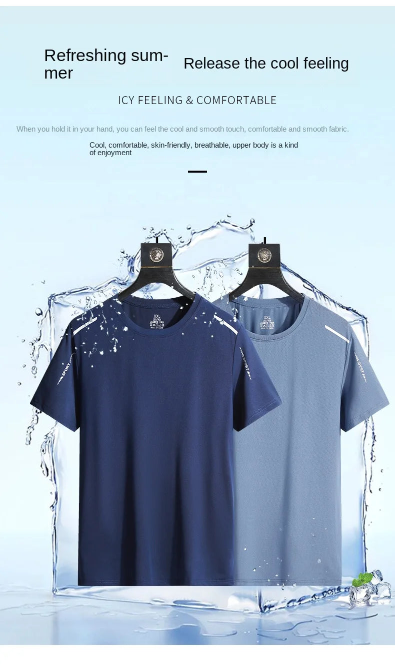 Men's Running T-Shirt – Reflective Quick-Dry Ice-Silk Sports Tee