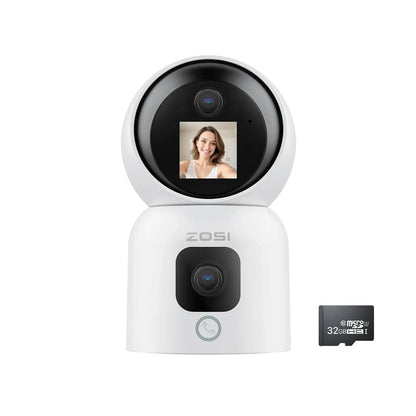 ZOSI C528 6MP/4MP HD Dual-Lens Indoor WiFi Security Camera Plug-in 360° Views Pan/Tilt Home Surveillance Baby/Pet Dog Monitor