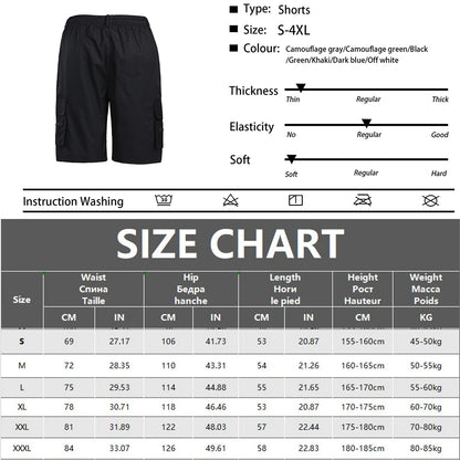 Men's Camouflage Cargo Shorts Casual Loose Work Tooling Shorts Summer Male's Outdoor Knee Length Short Pants