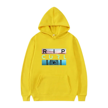 Men's hooded black casual street style sports shirt  suitable for surfing enthusiasts and fashion enthusiasts