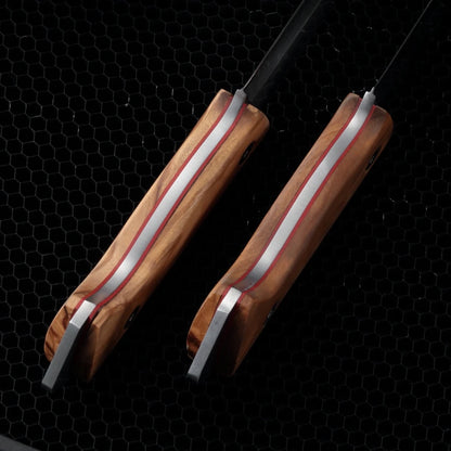 High-Density Stainless Steel Fruit  Meat Knife - Olive Wood Handle