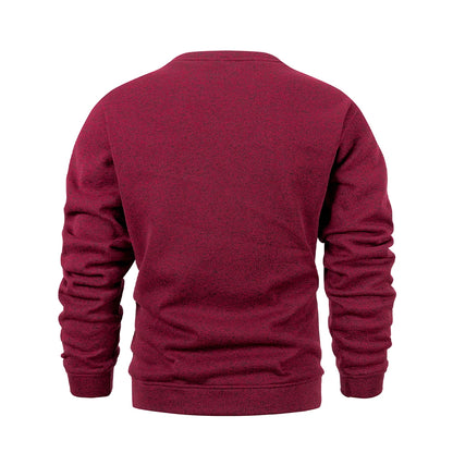 Men's Warm Crew Neck Sweatshirt Fleece Lined Thermal Pullover Autumn Winter Fashion Casual Sweater Loose Knit Long Sleeve Hoodie