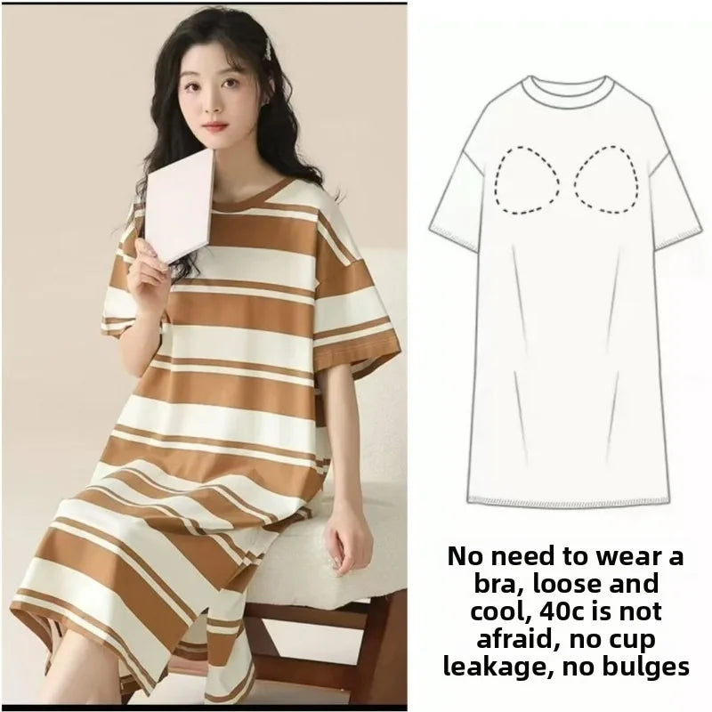 Sleeping Dress Women's Nightwear for Woman Night Clothes Women Sleepwear One Piece Dress Short Sleeve Sleepwear Pyjamas Pajamas