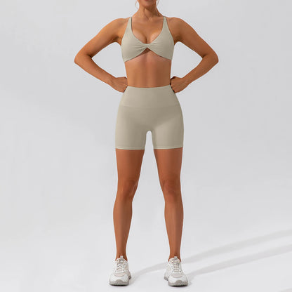 Women Yoga Suit - Quick Dry Gym Tracksuit With Long Sleeve Top & High Waist Leggings