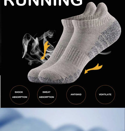 Thickened Non-Slip Running Socks - Breathable Low Cut Sports Socks for Men  Women 3 Pairs - ZOOMNSTORE