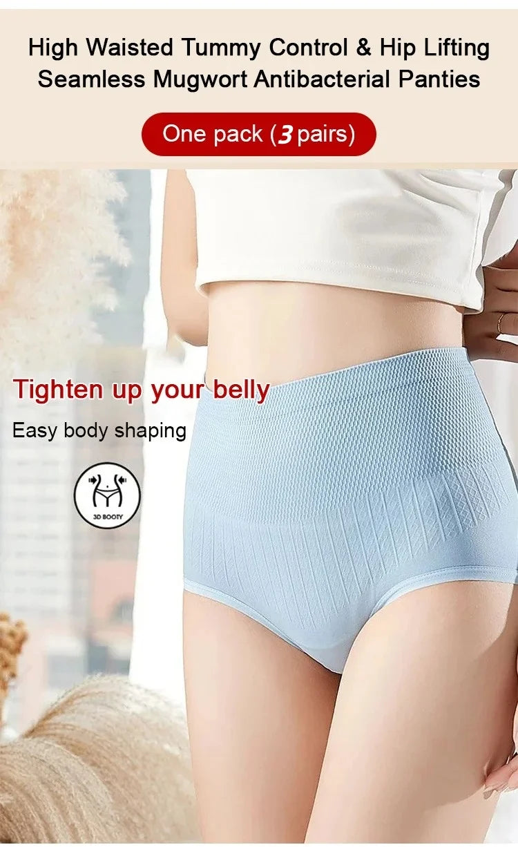3PCS/set Universal Underwear Woman High Waist Women's Panties Comfort Cotton Brief Breathable Panty Underpants for Ladies