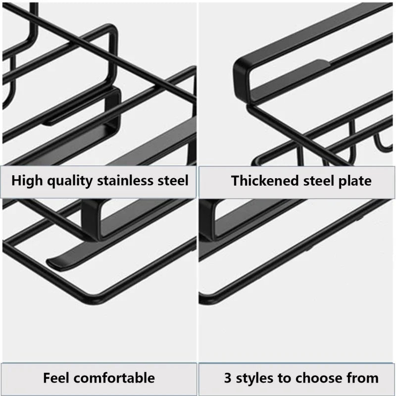 Under Cupboard Organizer Rack - Kitchen Storage Rack with Cutting Board Holder & Paper Towel Hanger
