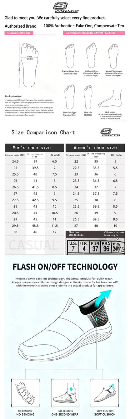 Hot HOT Skechers Women's Slip-On Walking Shoes, Lightweight Soft-Soled Casual Mom Shoes124847-OWHT