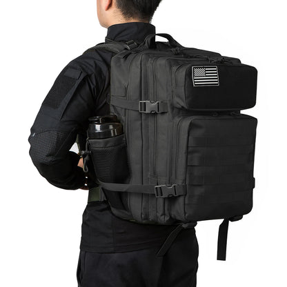 Tactical Backpack - 2545L Outdoor Rucksack with Dual Cup Holder for School Gym and Camping