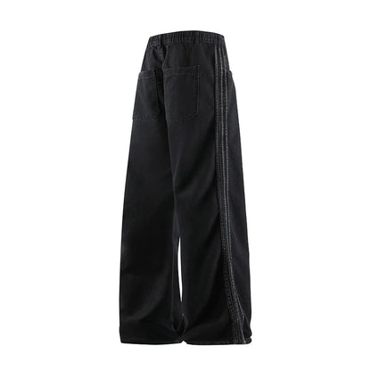 Man Pants Jeans Baggy Jeans Loose Fit Straight Leg High Street Casual Trousers For Men Spring Autumn Trendy Wide Leg