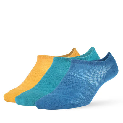 Merino Wool Athletic Socks - No Show Ankle Breathable Mesh, Toe Heel Reinforcement