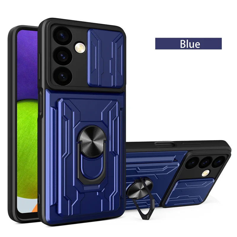 Case For Samsung Galaxy S26 S25 S24 S23 S20 S21 S22 Ultra Plus FE Note 20 Ultra Cover Grade Card Slot Armor Fundas Coque