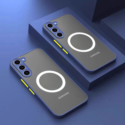 S26 S25 Ultra Plus Case Armor Matte Magnetic For Samsung Galaxy S26 S25 S24 S23 Ultra Plus Cases Frosted Wireless Charge Cover