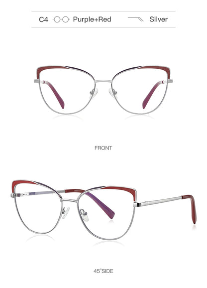 Photochromic Prescription Glasses Women Cat Eye Butterfly Frame Progressive Eyewear