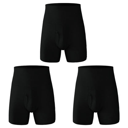 3pcs Men's underwear Men's cotton high waist belly large size extended anti - wear leg fat warm sports boxers