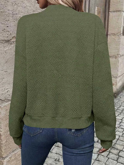 Women's Casual Zipper Jacket - Polyester Spandex Knit Fabric Spring Autumn Coat