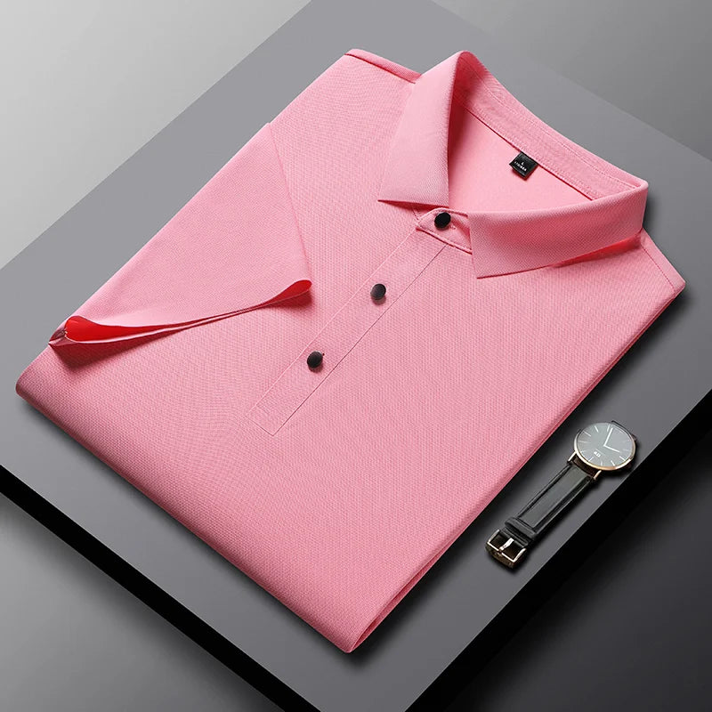 Men's Polo Shirt - Summer Quick Dry Casual Work Shirt | Plus Size Breathable Solid Color